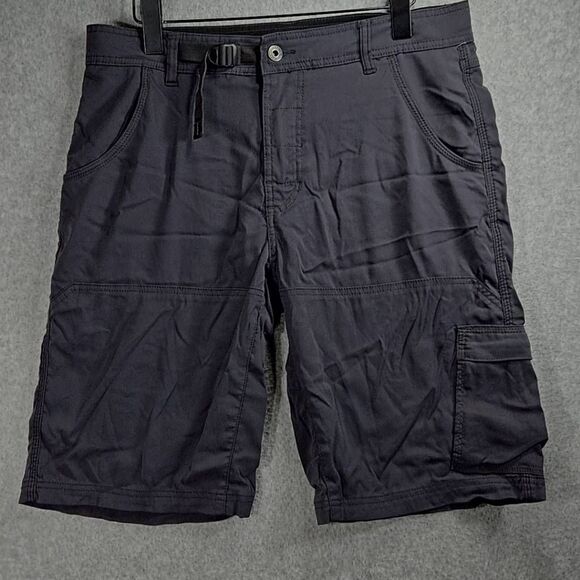 Prana Cargo Shorts Mens Size M Medium Gray Zion Belted Nylon Stretch Hiking Gorp - Picture 1 of 10